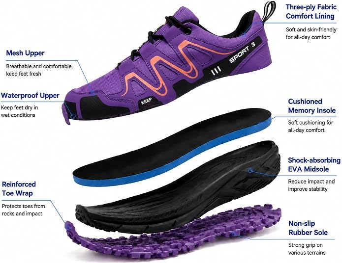 Women Hiking Shoes Casual Non-Slip Lightweight Comfortable Running Fashion Sneakers Walking Trekking Outdoor Shoes