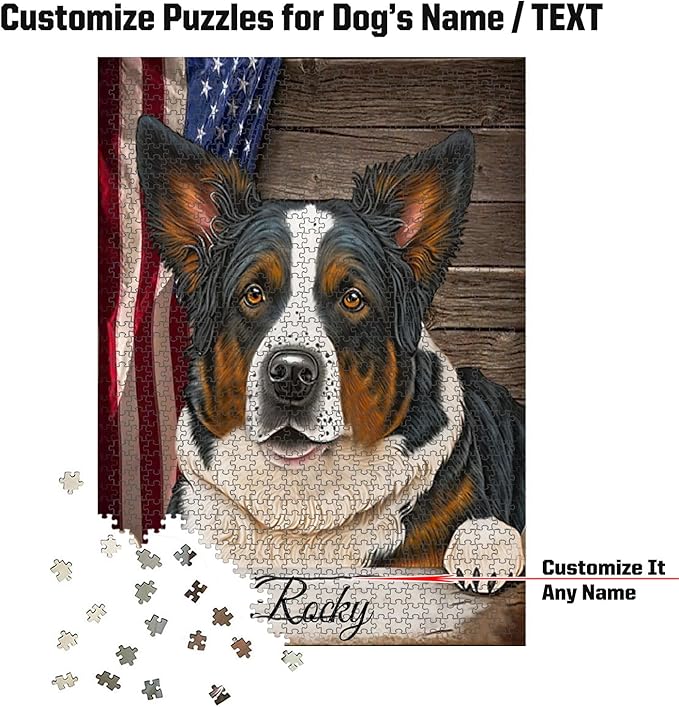 Custom Wooden Jigsaw Puzzles with Your Dog's Name on Berne Cattle Art Print - 300 500 1000PCS Puzzles Game and Home Wall Decor