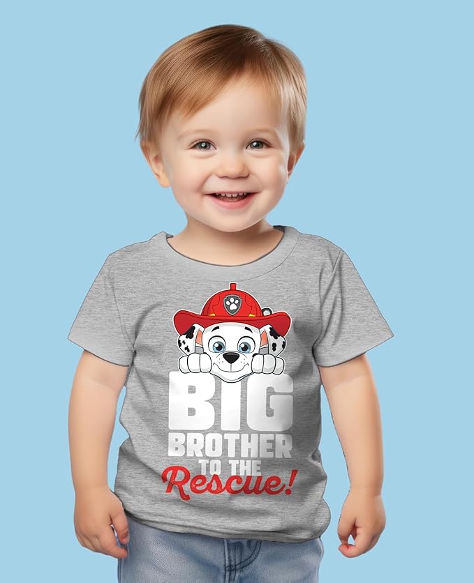 Big Brother Paw Patrol T-Shirt for Toddlers - Featuring Rubble, Chase, & Marshall - Sibling Gift Shirt