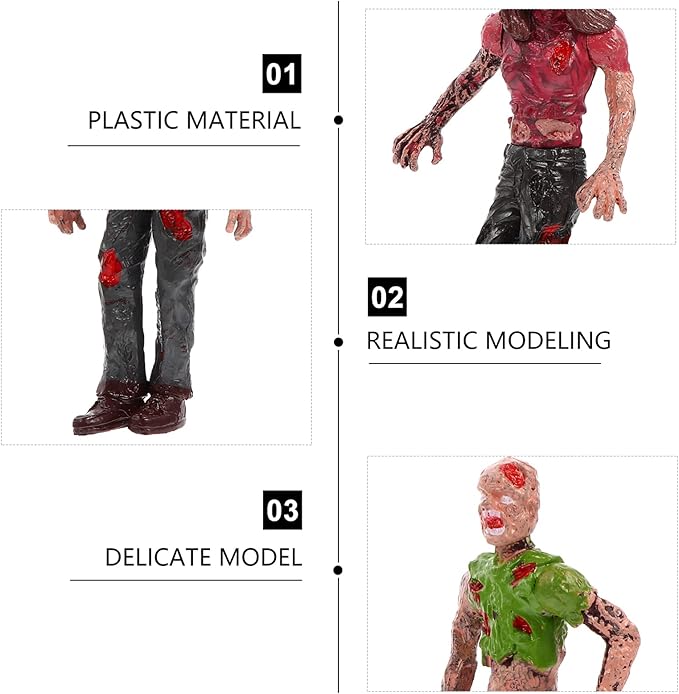 Zerodeko 12 PCS Toy Zombie Action Figures with Movable and Detachable Joints, Mini Zombie Figurines for Presents, Decoration, and Party Favors