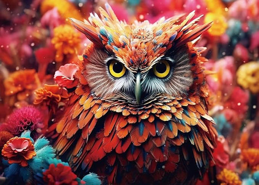 Colorful Owl Jigsaw Puzzles for Adults 1000 Pieces, Challenging Game Night Family Puzzle Home Decoration, Party Toy for Men Women Parents Kids 27" x 20"