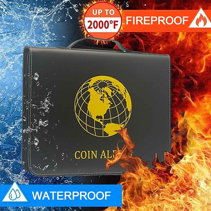 400 Pockets Coin Collection Album Book Holder for Collectors, 2 Size Coin Collecting Pages Fireproof Coin Collecting Album for 17/20/23/25/27/30/38/40mm Coins