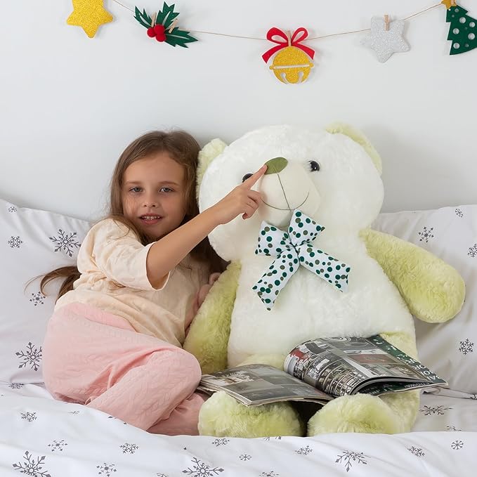 Giant Teddy Bear Green Stuffed Animal Big Teddy Bear 3 Feet Stuffed Animals for Kids Huge Stuffed Animals Big Plushies for Girls Stuffed Bear Plush Toys for Halloween Christmas 36 Inch