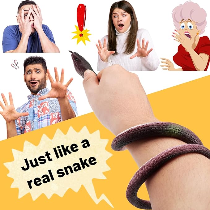 11 Pieces Rubber Snakes Realistic Large Lifelike Fake Snake Plastic Garden Snake to Keep Birds Away Scare Squirrels Halloween Prank Props Scare Snakes