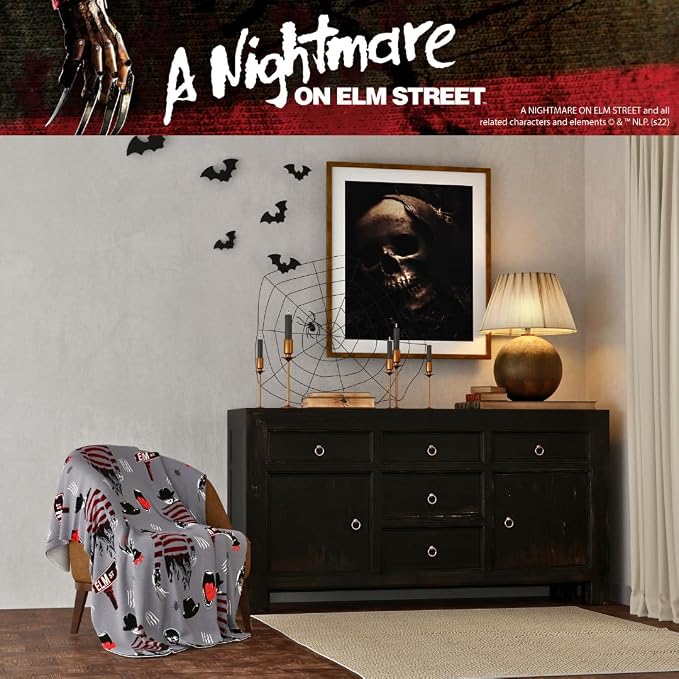 Franco A Nightmare on Elm Street Halloween Horror Throw Blanket, Super Soft Cozy Plush Bedding, 50" x 70", (Officially Licensed Product)