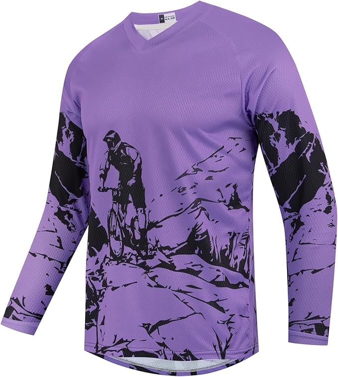 Youth Dirt Bike Jersey Kids Motocross Shirts for Boys Off Roading Long Sleeve Cycling Jerseys Childs Mountain Bicycle Shirt