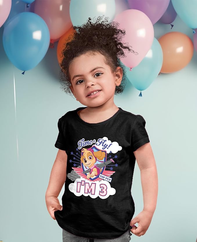 Tstars Skye Birthday Girl 3 Gifts for Three Years Old Bday Paw Patrol Theme Party Toddler Kids Girls Fitted T-Shirt A51144d