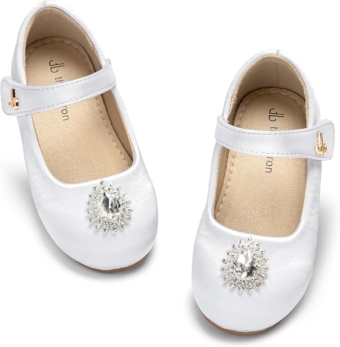 THEE BRON Mary Jane Ballet Flats - Girls' Dress Shoes with Hook & Loop Closure