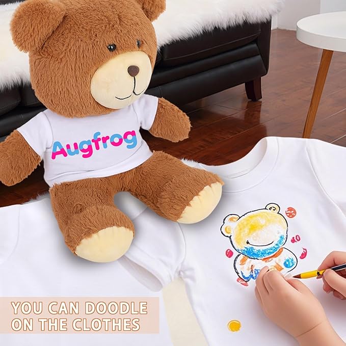 8-Pack Colorful T-Shirts for 17-18 Inch Bears Soft Stuffed Animal Clothes Set (8 Mixed Color)
