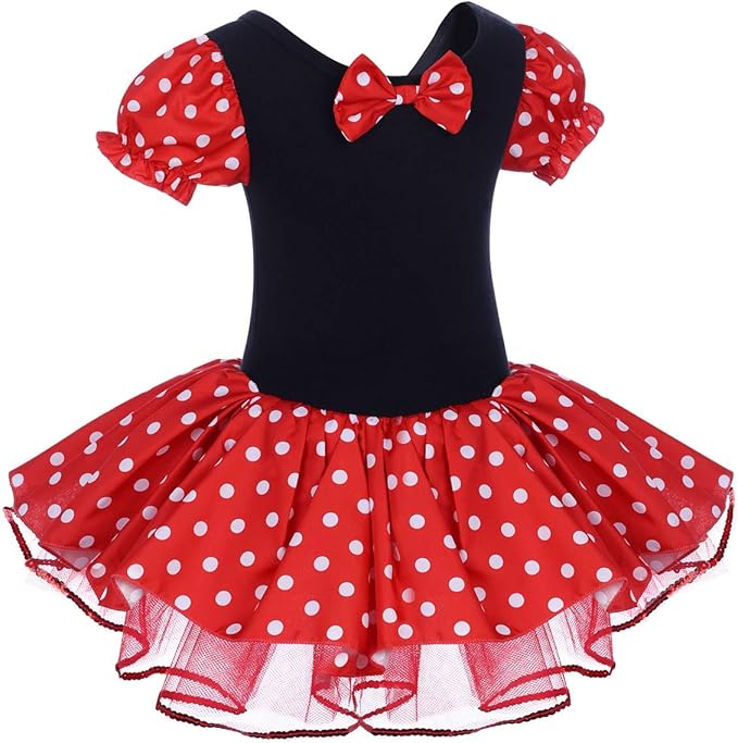 IBTOM CASTLE Toddler Girl Polka Dots Party Fancy Costume Tutu Dress up Dance Leotard Gymnastic Cosplay Cartoon Ear Headband