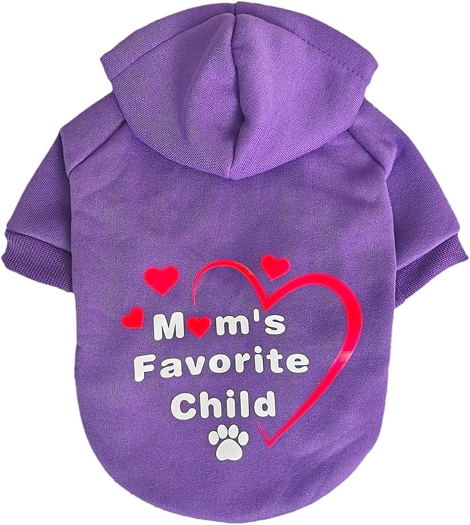 Jecikelon Winter Printed Dog Hoodies Sweatshirts Warm Clothes for Small Dogs Chihuahua Coat Puppy Clothing Cat Custume (Purple, X-Large)
