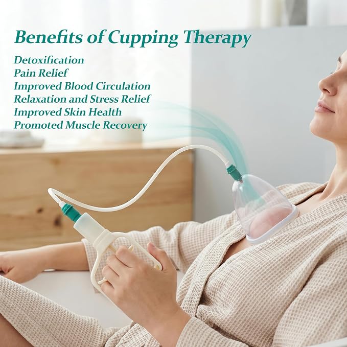 Ciieeo Vacuum Cupping Cup Hand Pump Set Breast Vacuum Cupping Buttock Lift Body Massage Cupping Set for Massage Therapists Cupping Machine Accessories for Women Ladies White