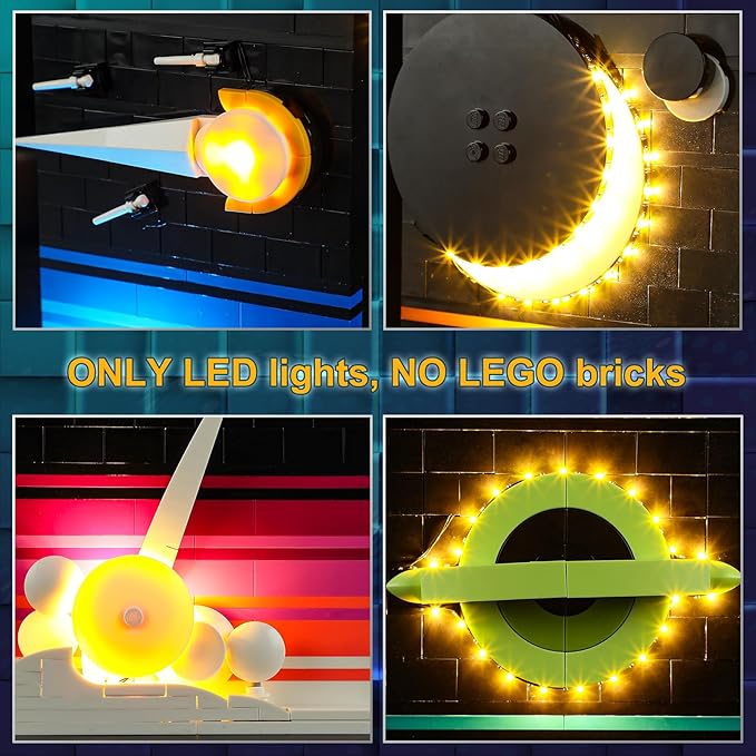 Vaodest LED Light for Lego 21340 Tales of The Space Age Set,Design and Configuration Compatible with Model 21340(LED Light Only, Not Building Block Kit)