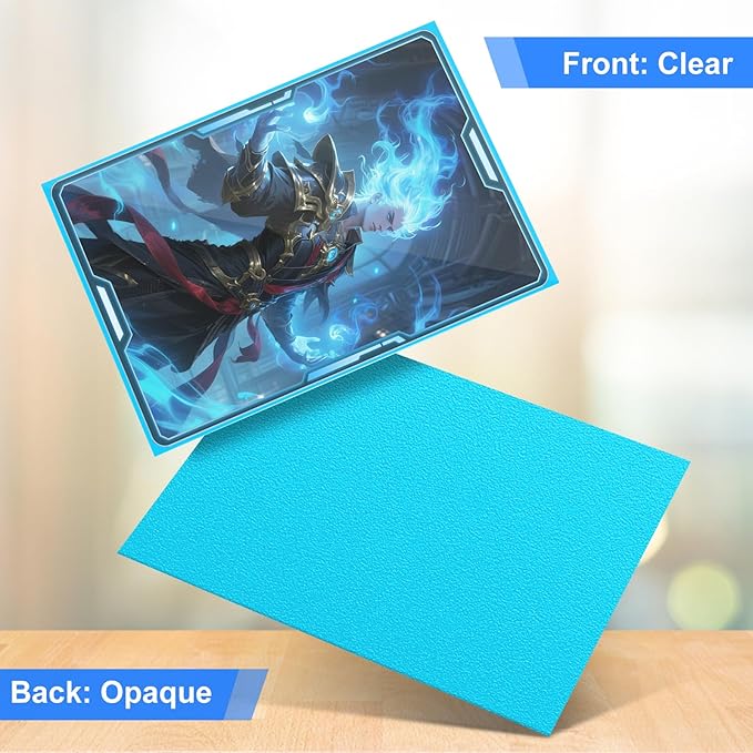 Trading Card Sleeves Perfect Fit TCG Matte Sleeves, Soft Sports Card Protector for Photocard Easy to Shuffle and Stack While Playing Card Game, Standard TCG Card Sleeves (Blue, 300)