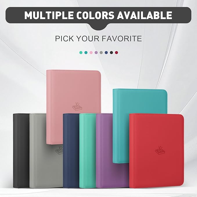 Trading Card Binder 9 Pocket, 360 Pockets Double-Sided Card Album, Premium PU Leather Zipper Card Holder for MTG, TCG, Sports & Game Cards, Must-Have for Collectors（Black）