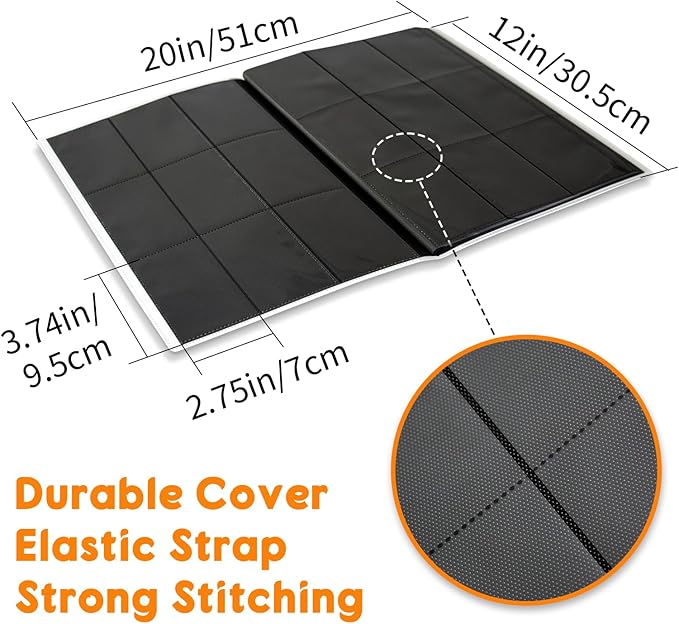 Card Binder 9 Pocket, PP Cover Trading Card Binder for 360 Cards, Sturdy Card Collection Album, Card Holder Folders for MTG, TCG, Game Cards & Sports Cards,White