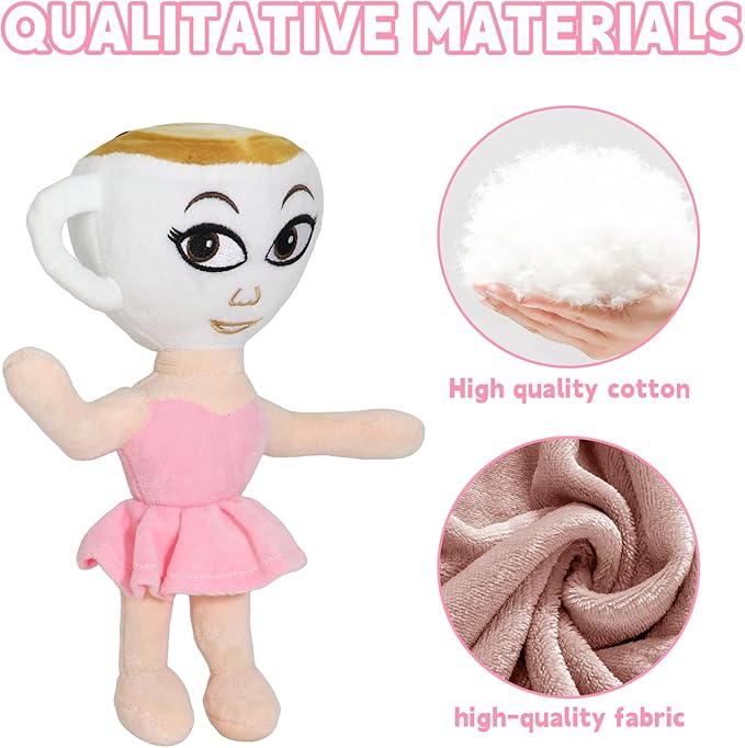 Italian Brainrot Plush,11 inch Ballerina Cappuccina Toy Gift,Cute Stuffed Figure Doll for Kids and Adults Inspired Plush Toy