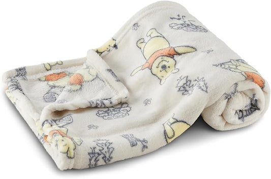 Disney Characters Flannel Fleece Baby Blanket - Soft & Cozy 30x40 Inches, Featuring Mickey Mouse, Minnie Mouse, Winnie The Pooh, and Dumbo