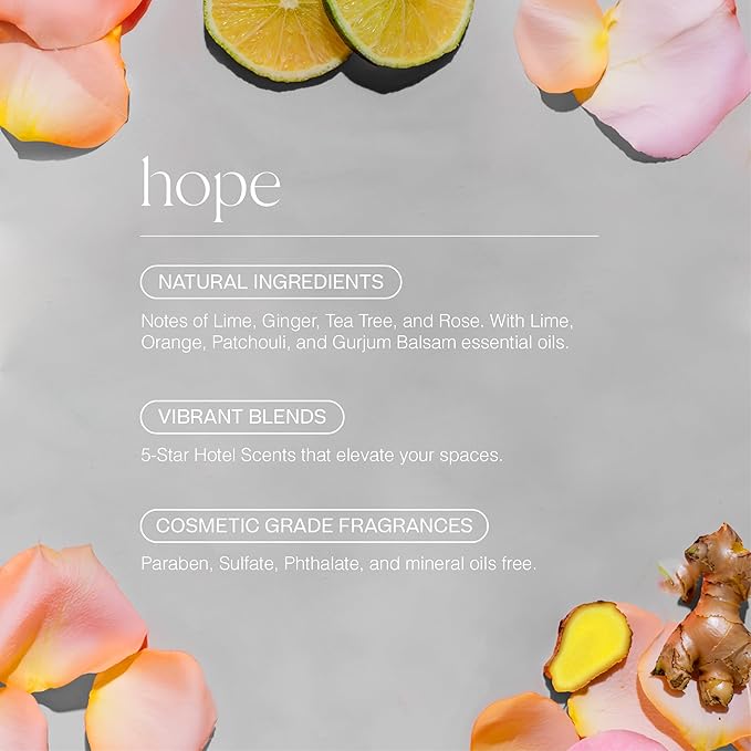 Doctor Aromas Premium Therapeutic Essential Oils Fragrance Scents Bottles Refills- Organic Aroma, Safe for Diffusers, Aromatherapy Lemon Lavender and Other Blends, 1 OZ (Pack of 1, Hope)