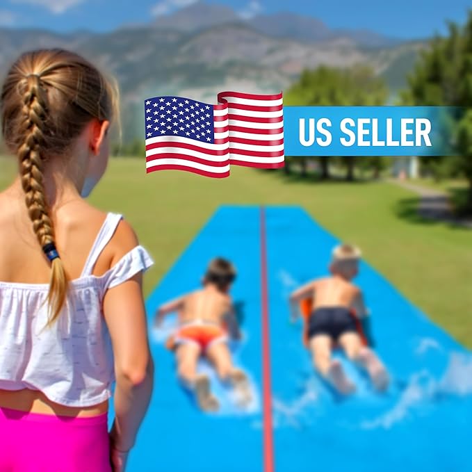JAMBO 30FT x 8FT XXL MEGA Water Slide and 2 Bodyboard Updated Model– Extra Long Extra Wide Slip Splash and Slide for Kids, Heavy Duty Backyard Lawn Waterslide, Outdoor Water Toy