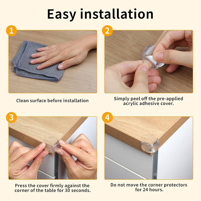 Rindion 40 Pack Corner Protector Baby, 2 Shapes Baby Proof Corners and Edges, Clear Table Corner Covers Baby, Baby Corner Protector Guards, Corner Guards for Table Edges & Sharp Corners