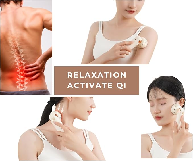 Upgraded Design Moxibustion Gua Sha Kit with Natural Bian Stone, Moxa Herbal Skincare | Stone Massage Kit for Relaxation & Self-Care