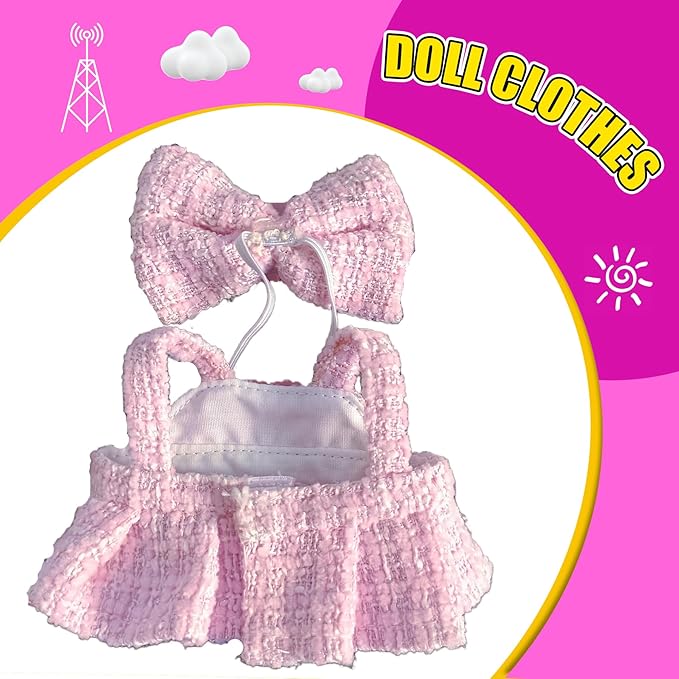 Fits 5.9-6.7 in for Clothes Doll Accessories Suit (NO Doll) Stylish Cute Clothes for Dress up Unique Style Universal Trendy Toy (P02)