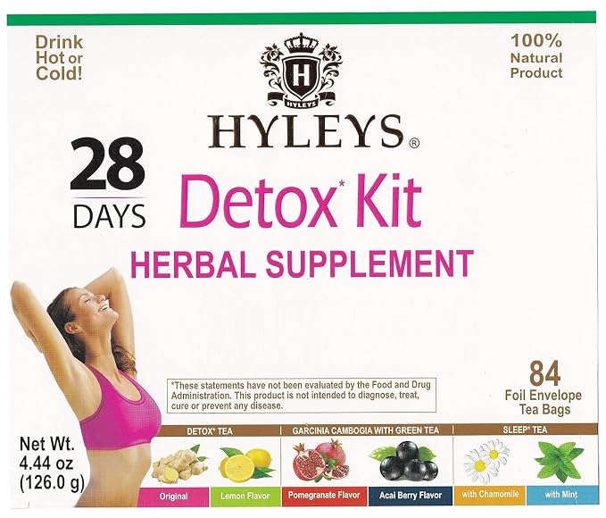 HYLEYS Detox Tea for Cleanse – 28 Day Detox Kit with 84 Tea Bags – Garcinia Cambogia, Green Tea, Mint & Chamomile – Supports Weight Loss, Digestion & Sleep (9 Pack - 756 Tea Bags Total)