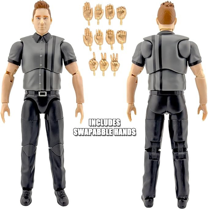 Ultimate Dark Gray Referee with Deluxe Articulation for Wrestling Figures
