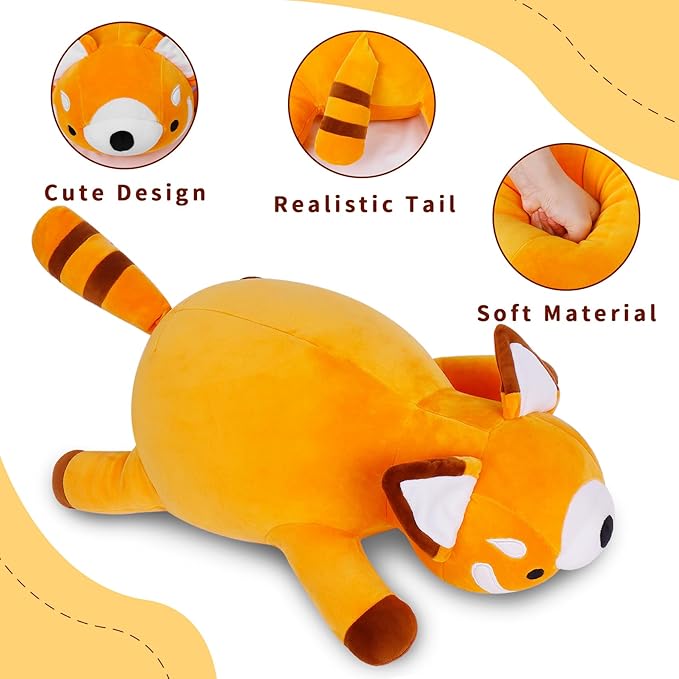 Red Panda Weighted Plush, 22" 4.2 lbs Character Weighted Stuffed Animals Series, Cute Red Panda Plushie Dolls Throw Pillow Birthday Gifts for Children Kids Adults