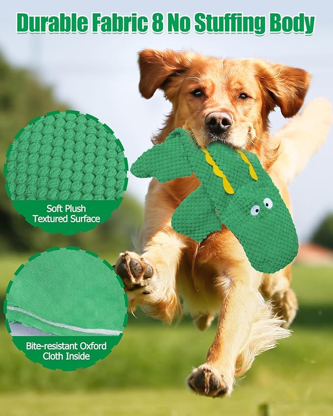 SCHITEC Squeaky Dog Toys, No Stuffing Crinkle Plush Water Bottle Dog Toy, Interactive Squawking Puppy Teething Pet Chew Toy for Small Medium Large Dogs
