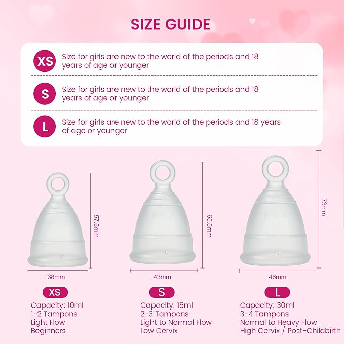 Reusable Menstrual Cup, Silicone Period Cup, up to 12 Hours of Leak-Free Protection, Disc,Tampon, Pads Alternative for Women