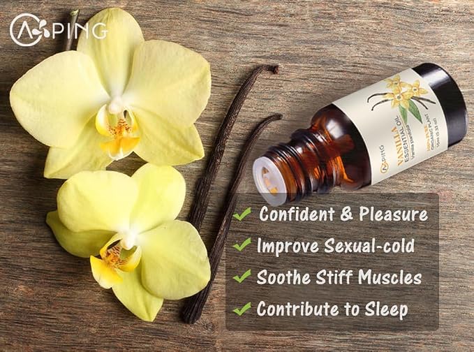 2-Pack Vanilla Essential Oil - 100% Pure Organic Natural Plant (Vanilla planifolia) Vanilla Oil for Diffuser, Aroma, Spa, Massage, Yoga, Perfume, 2x10ML