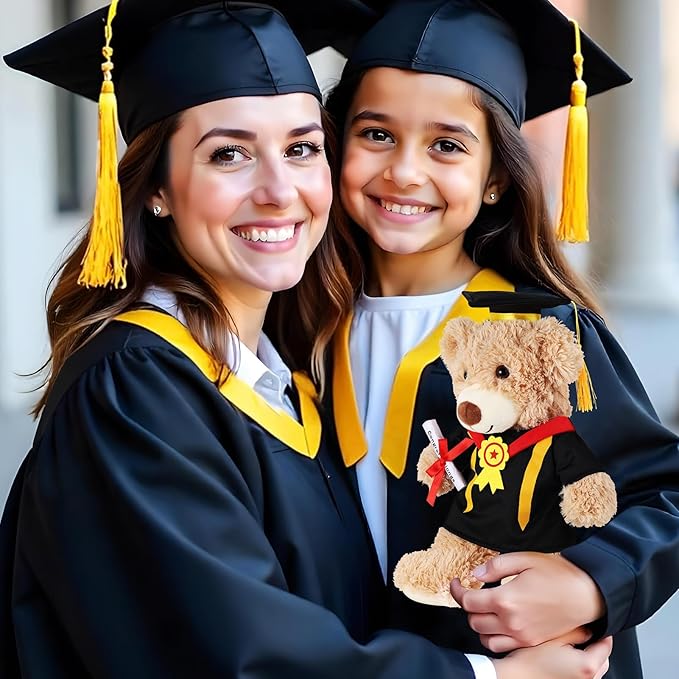 Set of 1 Graduation Teddy Bear Clothes Cap & Gow Outfit Fits Make Your Own Most 14" - 18" Bear Plush Stuffed Animal Outfit Pet Dog Doll Cap and Gown Build a Bear Clothe(Graduation E, Fit 14"-18")