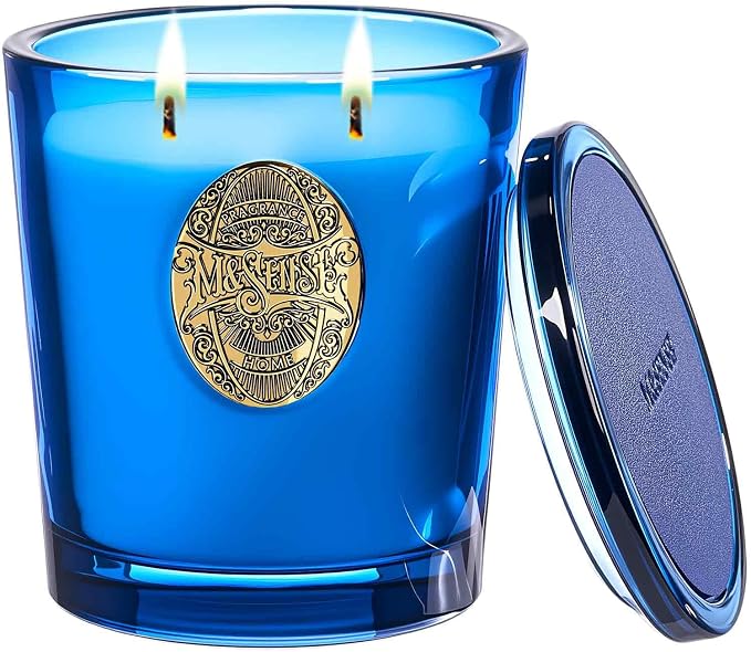 M&SENSE Large Two-Wick Summer Soy Candle | Ocean Dream & Blule | 19.8 oz, 120H Burn Time | Luxury Scented Candle for Relaxation, Gifting, Home Décor | Ideal for Bedroom, Office, Party Ambiance