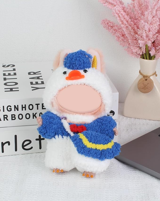 Hand-Crocheted Doll Clothes Set for 17cm Dolls - Original Cute Outfit, Handmade Crochet Accessories, Kawaii Animal Style Collectibles (Goofy Goose)