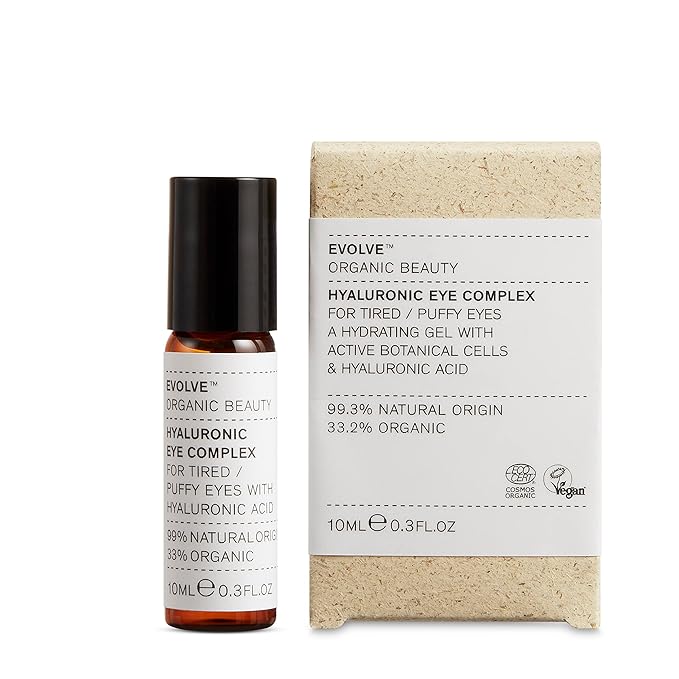 Evolve Organic Beauty - Natural Hyaluronic Eye Complex | Small-Batch, Vegan Clean Beauty (0.3 fl oz | 10 mL) Packaging May Vary