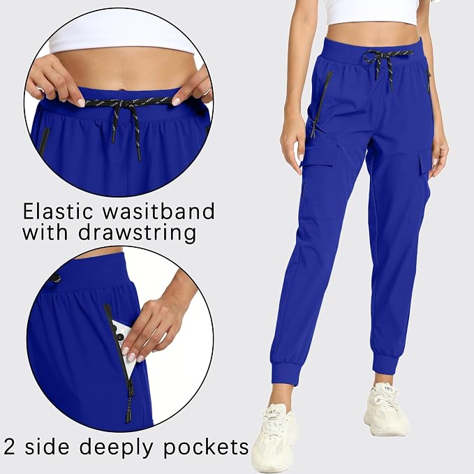 Women's Joggers Cargo Pants Lightweight Quick Dry Hiking Running Pants for Athletic Casual & Outdoor