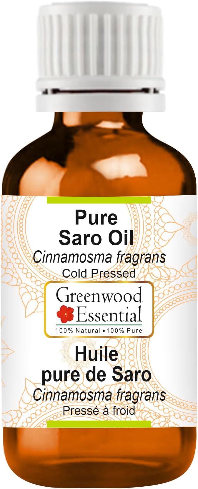 Greenwood Essential Saro Oil (Cinnamosma fragrans) | Cold Pressed | Natural | Undiluted | For Diluting Essential Oils | For Skin & Massage | Men & Women | 15ml (0.50 oz)