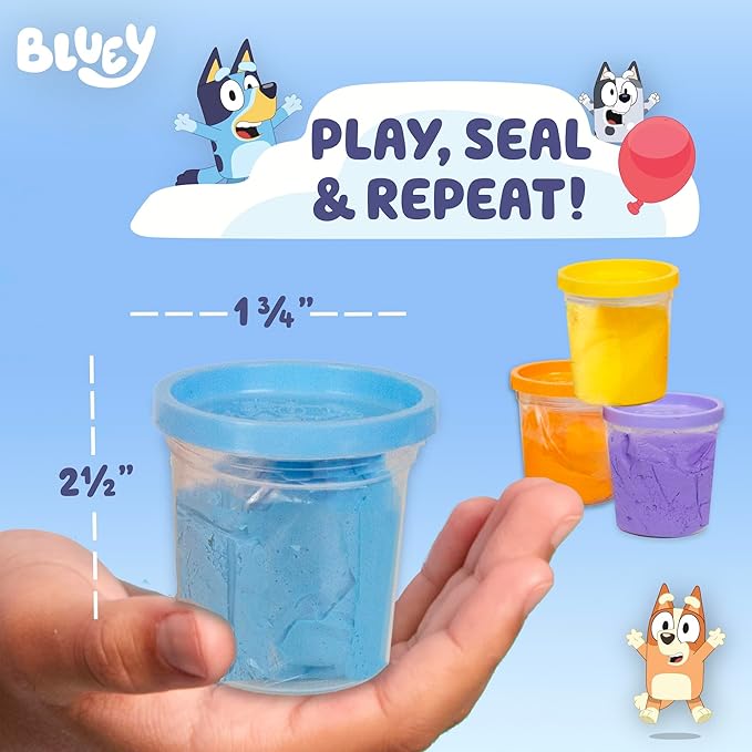 Bluey Mixy Squish Air-Dry Clay with Molded Lids, 4-Pack