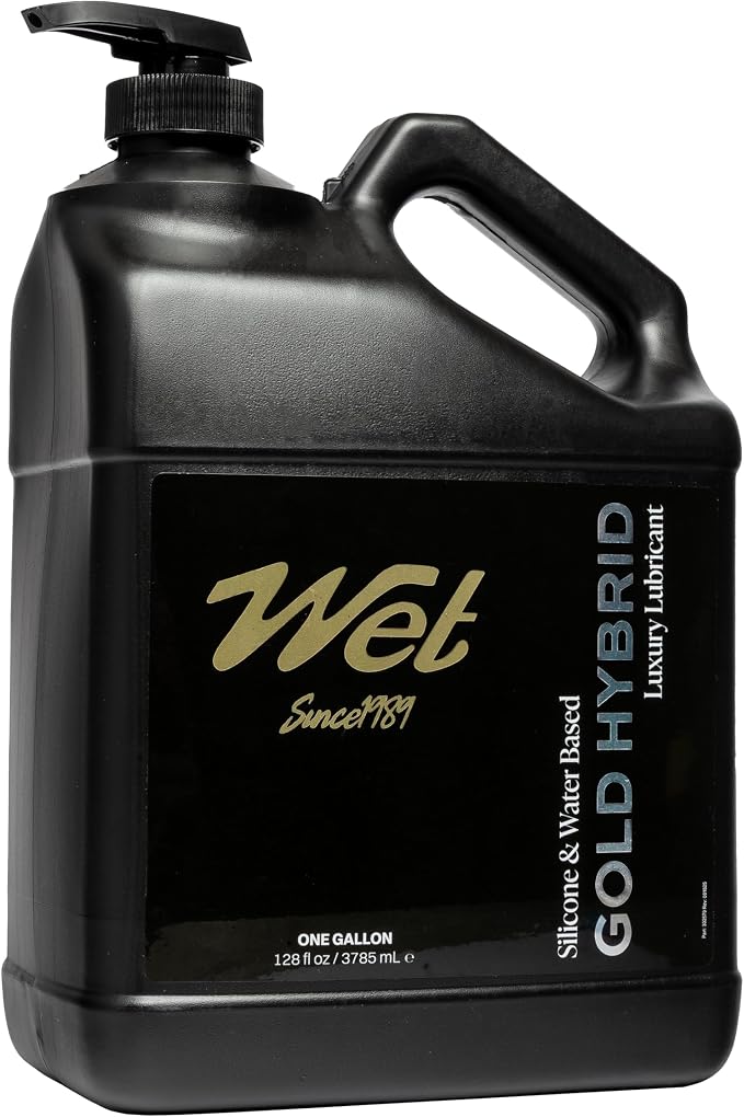 Wet Gold Hybrid Silicone and Water-Based Lubricant | Long-Lasting Performance, Premium Formula | Made Without Glycerin and Parabens | Lube for Men, Women & Couples, 128 fl oz