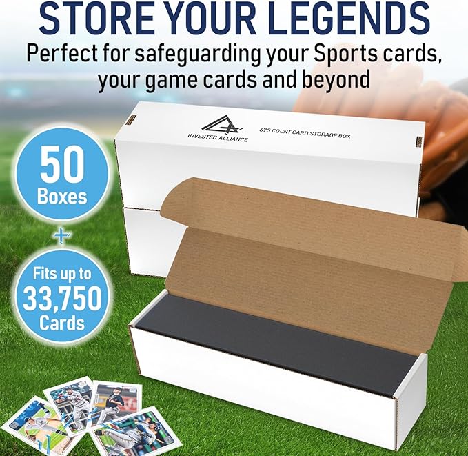 Premium Trading Card Box Storage For Sports, Baseball, Football, Basketball, MTG & TCG Collector | Baseball Card Storage Boxes & Organizer For Magic Sorter Bulk. Sports Holder For Collection.