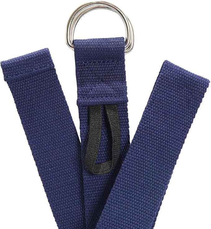 Everyday Yoga Strap with Metal D-Ring - Durable Stretching Strap for Yoga, Pilates, Flexibility & Physical Therapy (6ft, 8ft, 10ft)