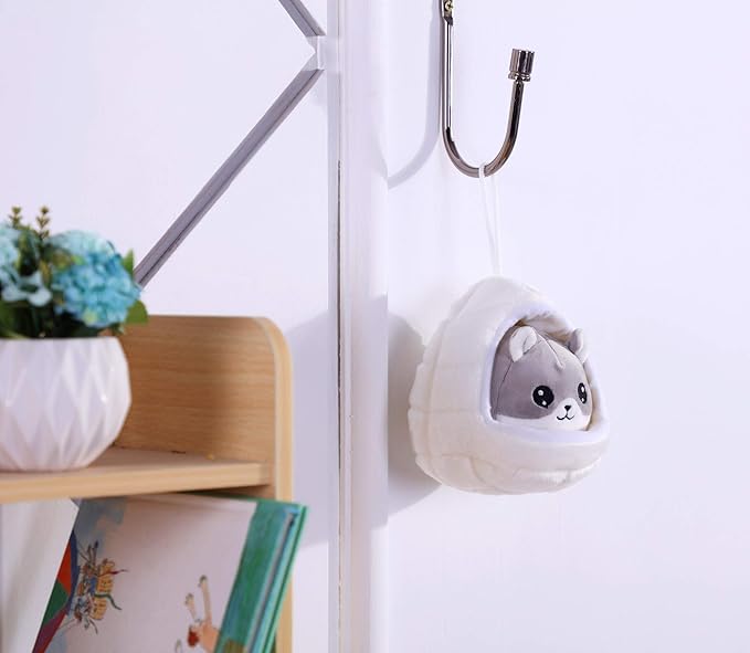 Kawaii Stuffed Animals Hamster Plush and Worm Bed House Hanging Cage Great for Kids Plush Toys for Toddlers-6 Inch