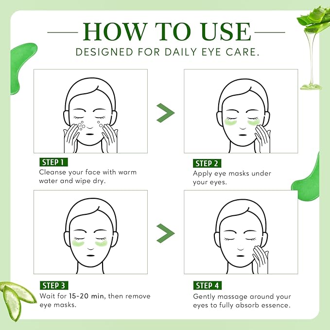 Yeokoe Under Eye Patches for Dark Circles,Puffy Eyes,20 Pairs Face Masks SkinCare With Vitamin E and Aloe Vera Gel for Rejuvenate
