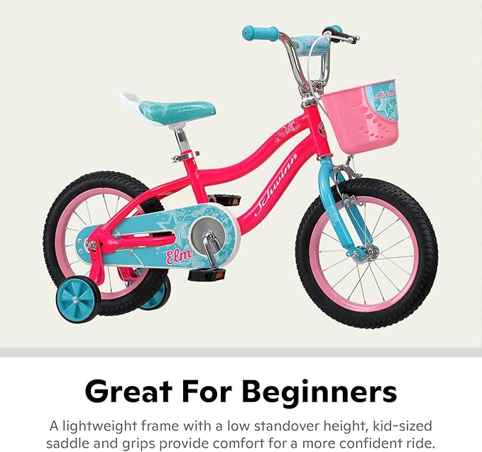 Schwinn Elm and Koen Bike or Balance Bike, 12-18 Inch Bike for Kids Ages 2-13, Black, Blue, Red, Teal, Pink or Purple, SmartStart Ergonomic Design, Adjustable Seat Grows with Child, Training Bicycle