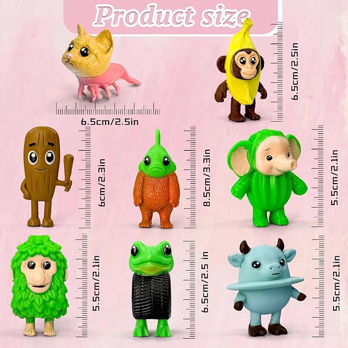 8Pcs Italian Brainrot Action Figures,Tralalero Travala Toy Set Tralalero Travala,Tung Tung Tung Sahur, Brr Brr Patapim - Brainrot fidget Toys,Decorations Gifts for Office Room Figurine Decor (8PCS-A)