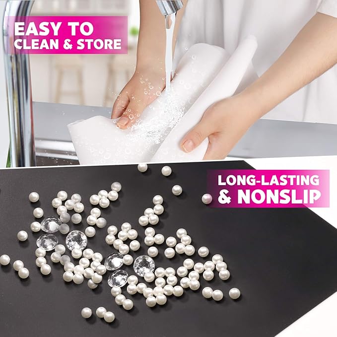LEOBRO Silicone Mats for Resin Casting, 23.4'x 19.5' Extra Large, White Black, Countertop Protector