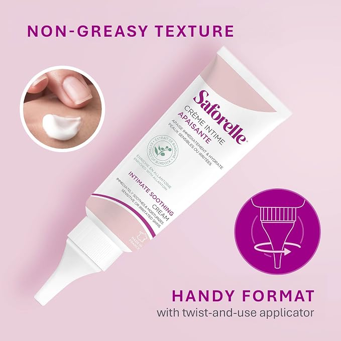 Saforelle Intimate Soothing Cream, 40 ml | Intimate Cream with Burdock Extract, Helps Soothe Irritation and Discomfort