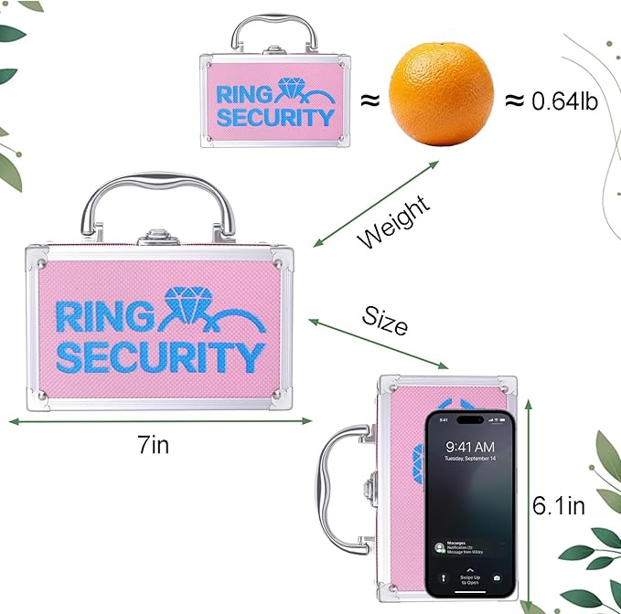 Ring Security Wedding Ring Bearer Case Adventure Set - 7.09" Box Suitcase with Metal Badge | Ideal for Bearer Gifts, Themed Parties & Spy Game Treasure Storage (Pink)